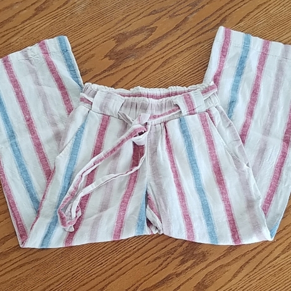 Indigo Rein Linen Beach Pants Striped Small - Picture 5 of 12